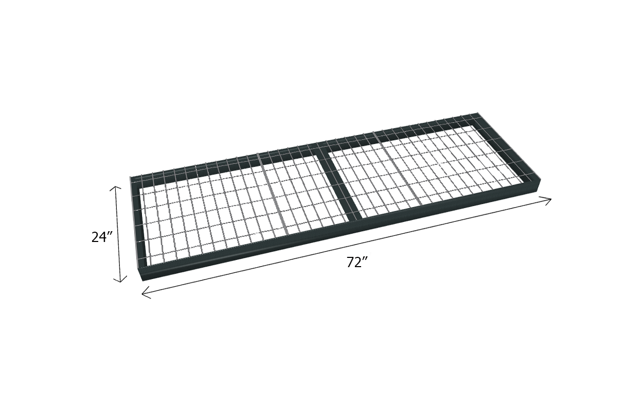 Estantería a granel con estante adicional de 1500 lb de capacidad - Revestimiento de malla de alambre