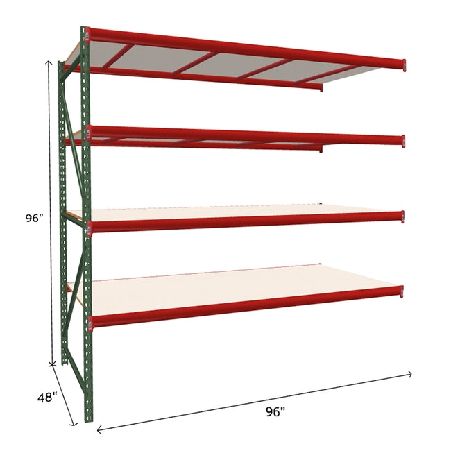 Estantería industrial complementaria FastRak con cubierta de tablero laminado blanco