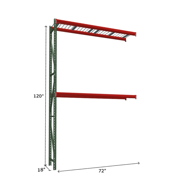 Estantería industrial adicional FastRak con plataforma de malla de alambre