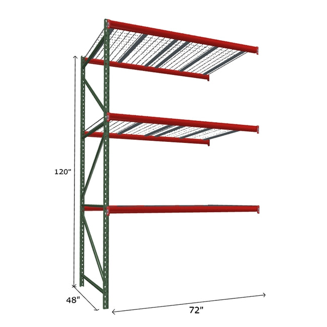 Estantería industrial adicional FastRak con plataforma de malla de alambre
