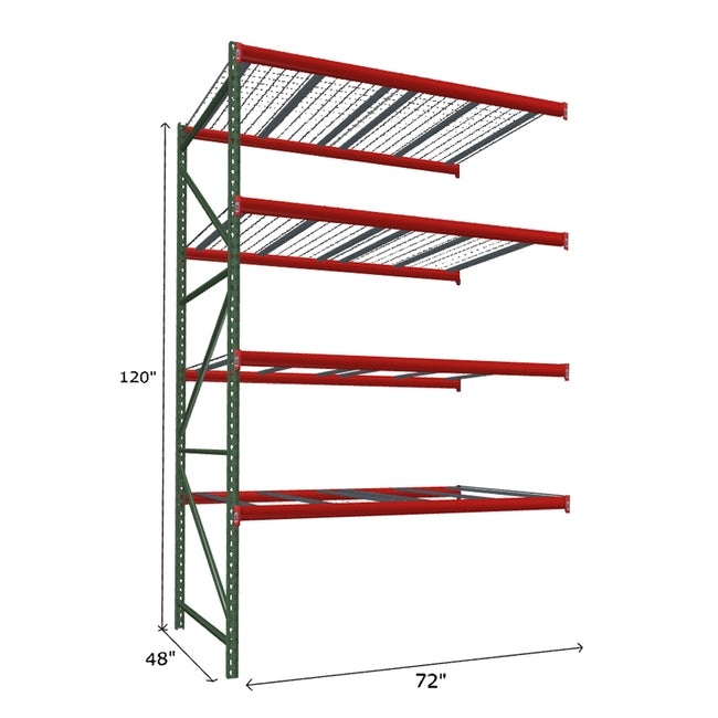 Estantería industrial adicional FastRak con plataforma de malla de alambre
