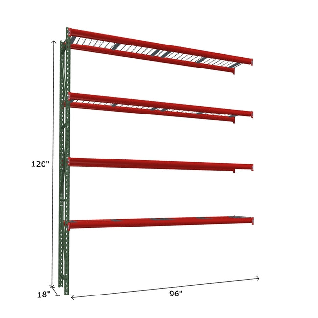 Estantería industrial adicional FastRak con plataforma de malla de alambre