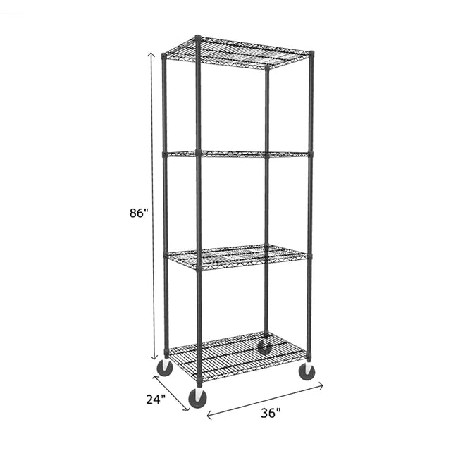 NSF Certified Black Mobile Wire Shelving