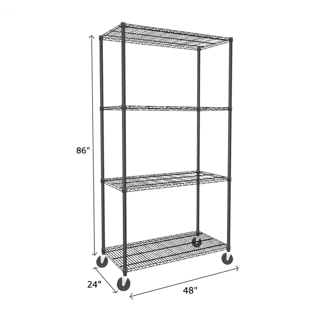 NSF Certified Black Mobile Wire Shelving