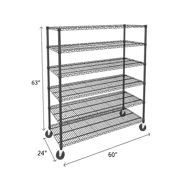 NSF Certified Black Mobile Wire Shelving