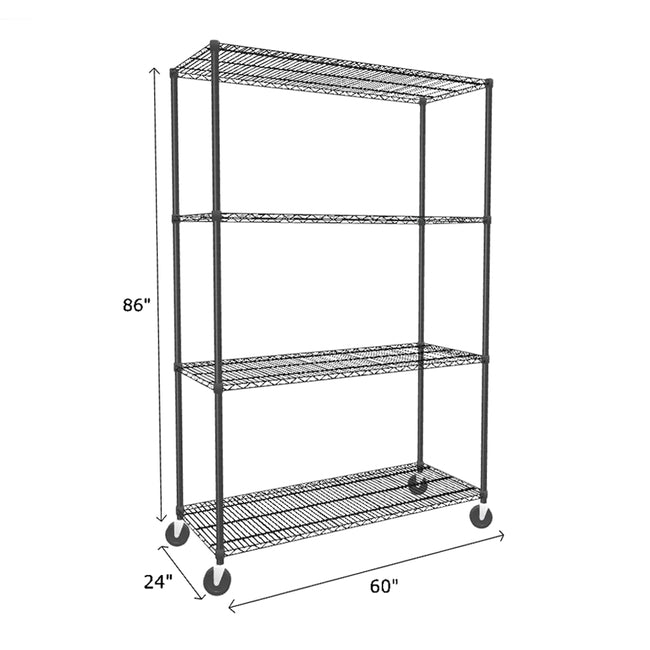 NSF Certified Black Mobile Wire Shelving