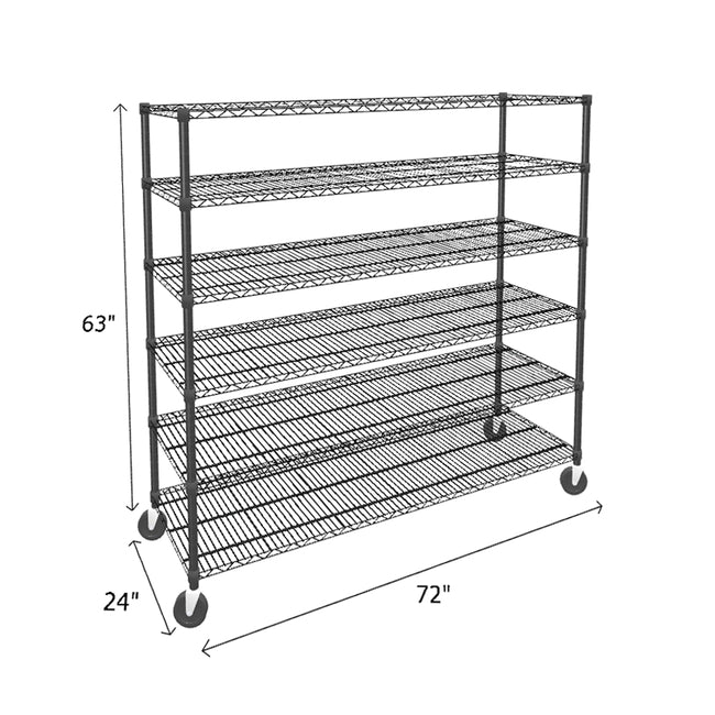 NSF Certified Black Mobile Wire Shelving