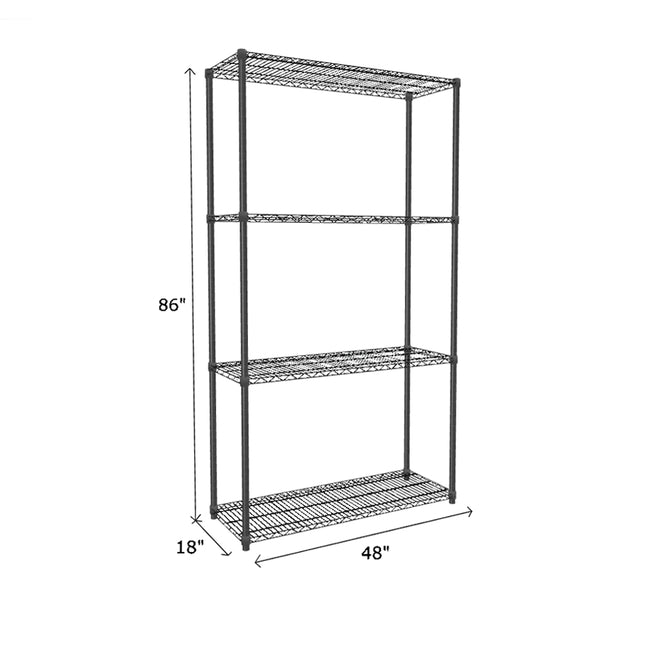 NSF Certified Black Wire Shelving Starter Unit