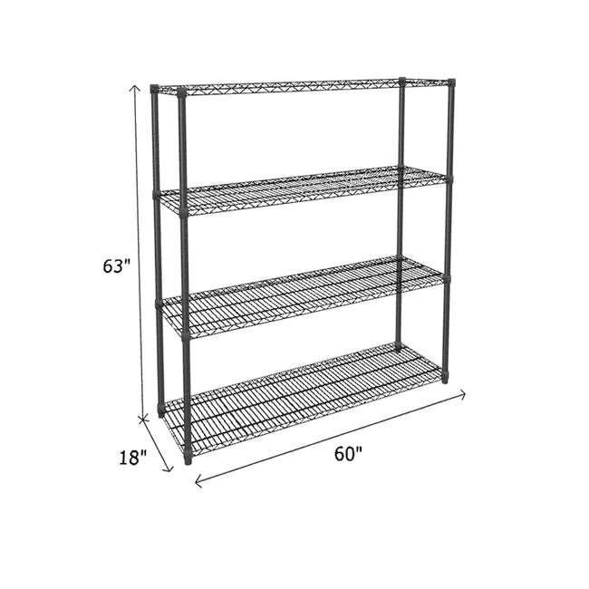 NSF Certified Black Wire Shelving Starter Unit