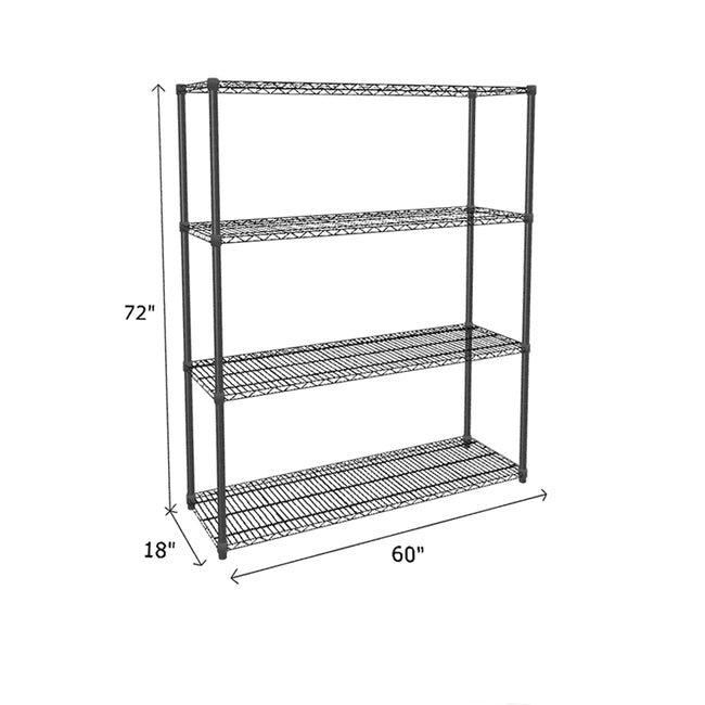 NSF Certified Black Wire Shelving Starter Unit