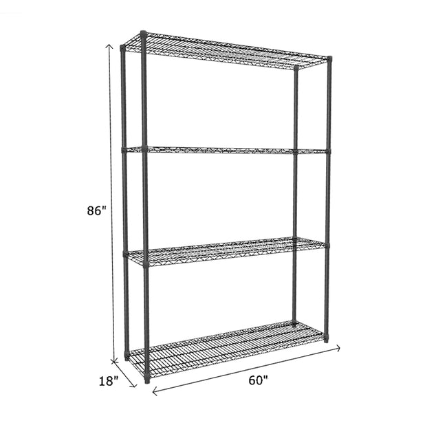 NSF Certified Black Wire Shelving Starter Unit