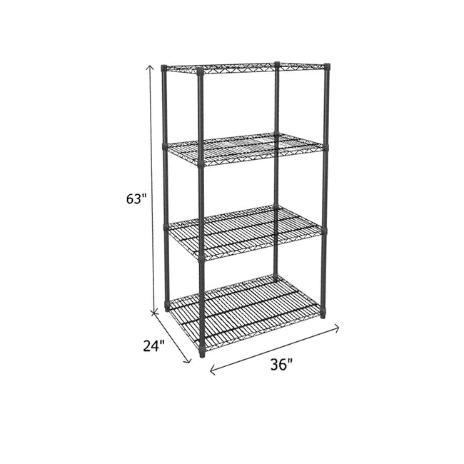 NSF Certified Black Wire Shelving Starter Unit