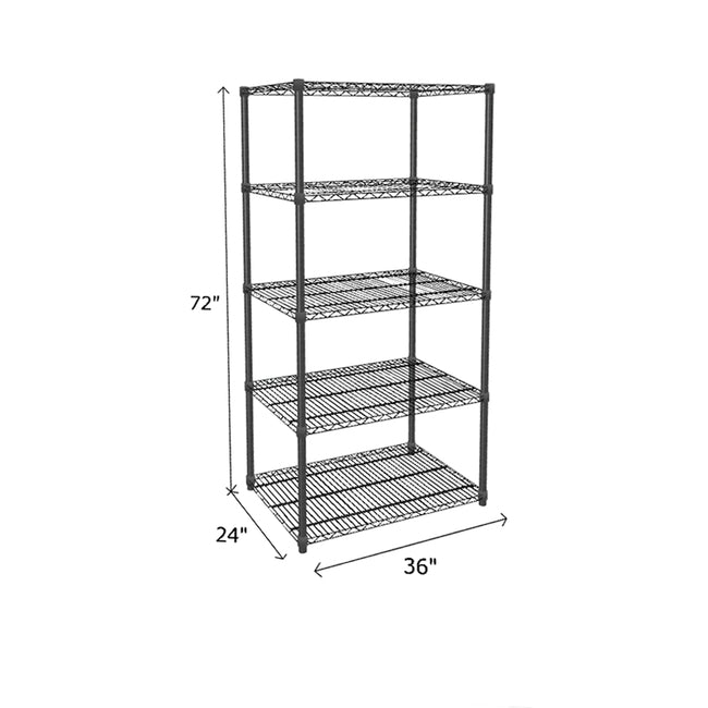 NSF Certified Black Wire Shelving Starter Unit