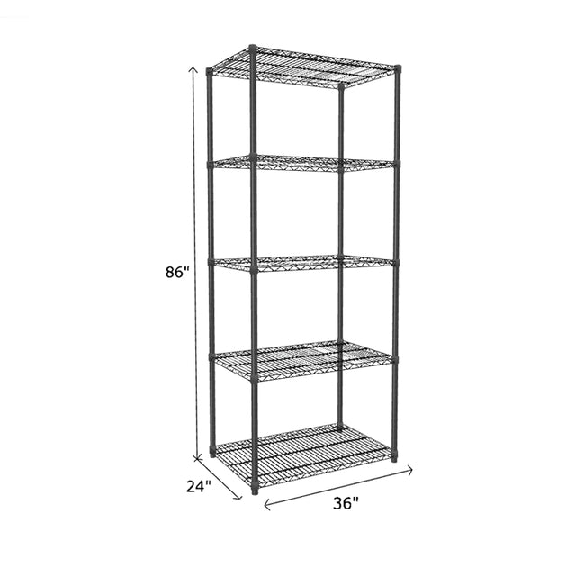 NSF Certified Black Wire Shelving Starter Unit