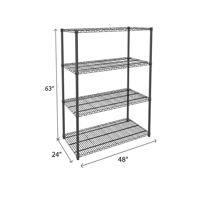 NSF Certified Black Wire Shelving Starter Unit