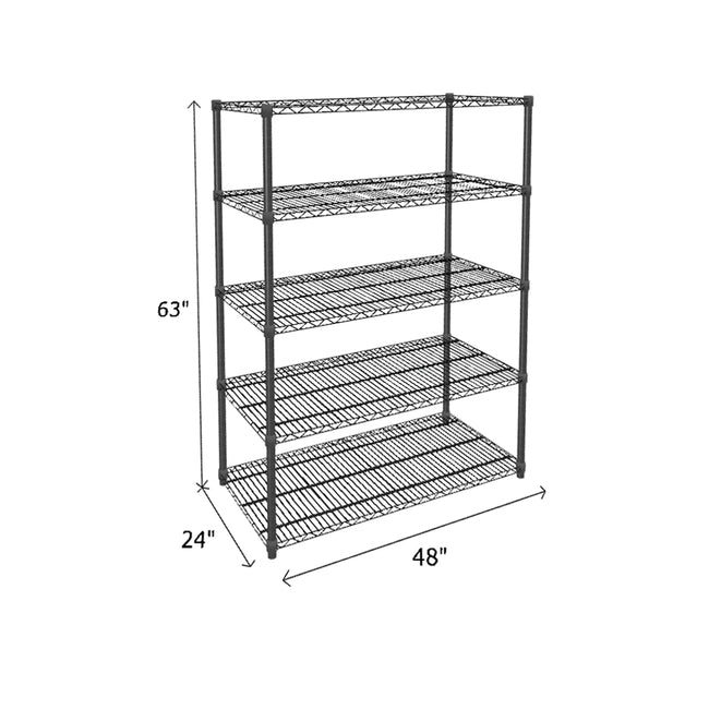 NSF Certified Black Wire Shelving Starter Unit