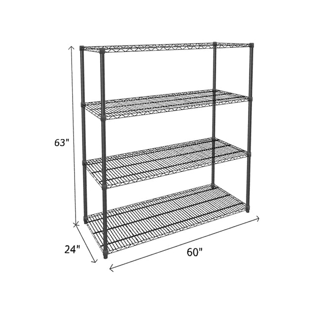 NSF Certified Black Wire Shelving Starter Unit