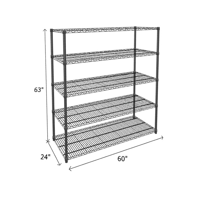 NSF Certified Black Wire Shelving Starter Unit