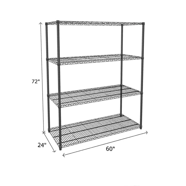 NSF Certified Black Wire Shelving Starter Unit