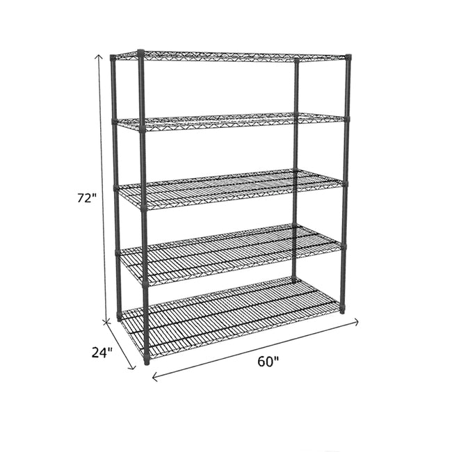 NSF Certified Black Wire Shelving Starter Unit