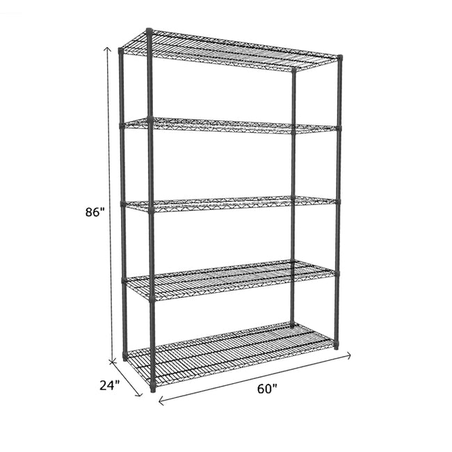 NSF Certified Black Wire Shelving Starter Unit