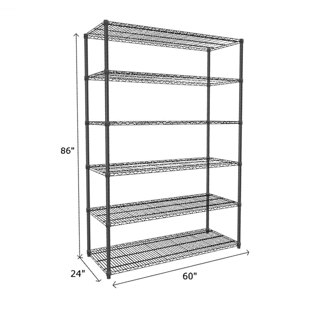 NSF Certified Black Wire Shelving Starter Unit