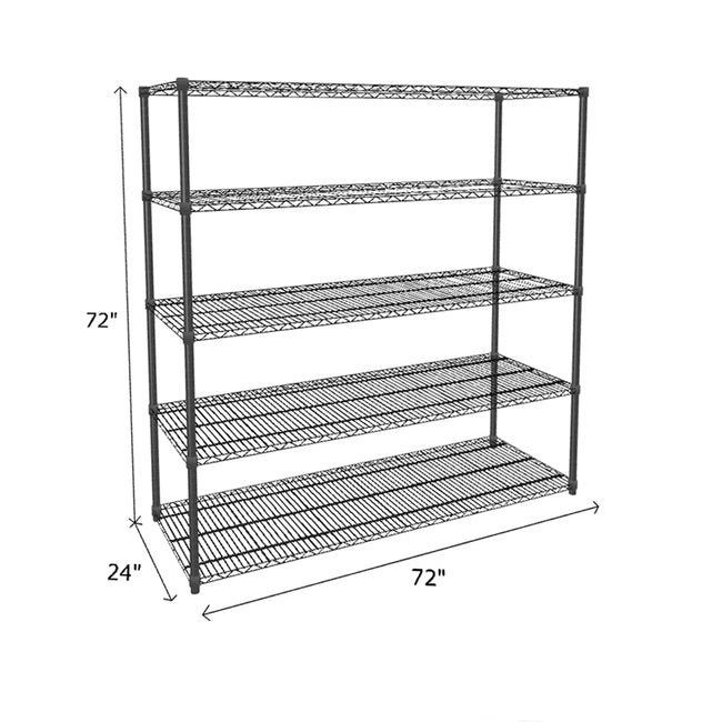 NSF Certified Black Wire Shelving Starter Unit