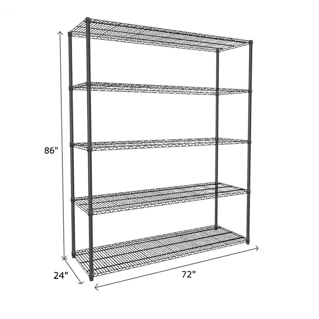 NSF Certified Black Wire Shelving Starter Unit