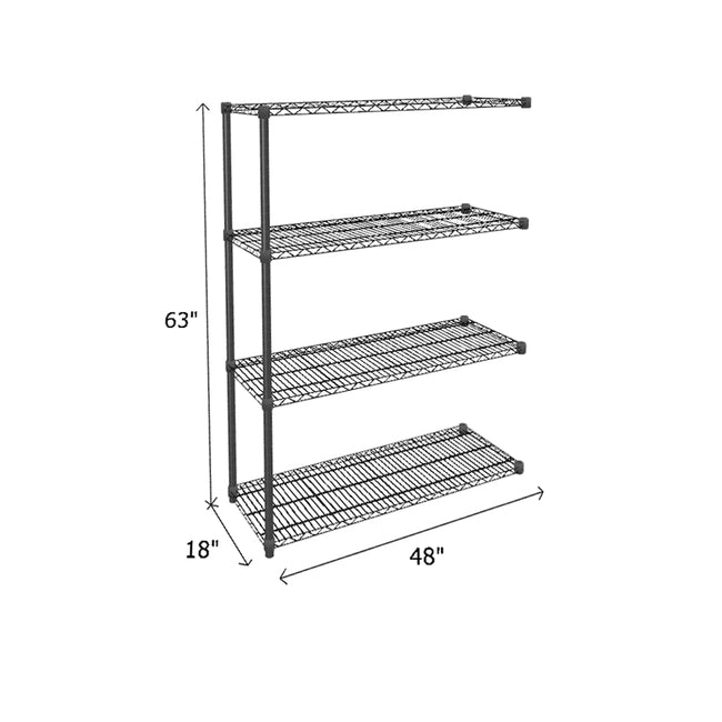 NSF Certified Black Wire Shelving Add-On Unit