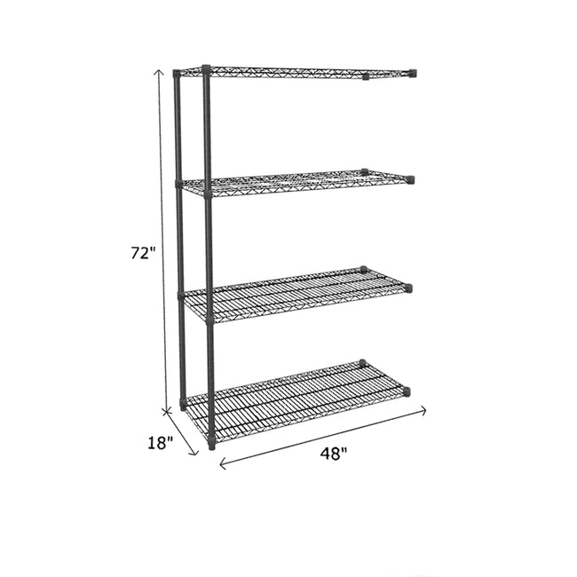 NSF Certified Black Wire Shelving Add-On Unit