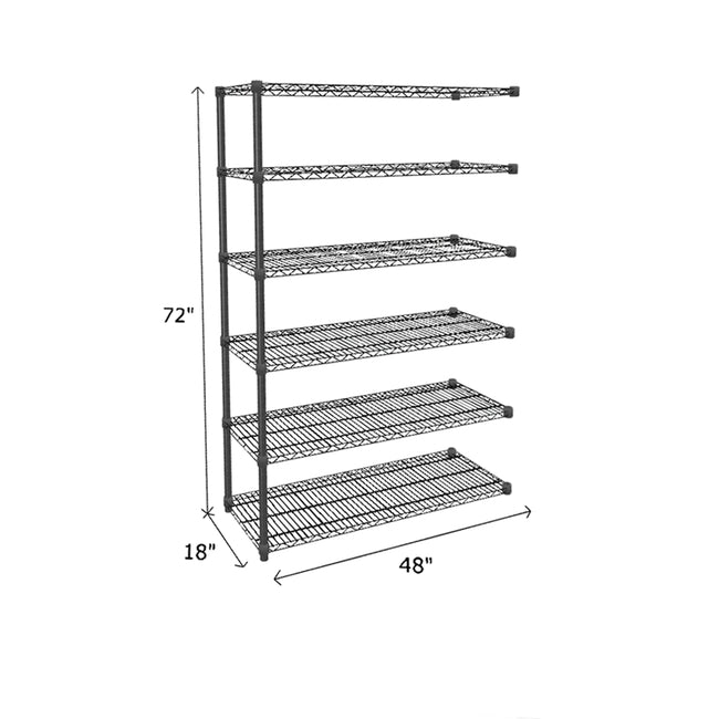 NSF Certified Black Wire Shelving Add-On Unit