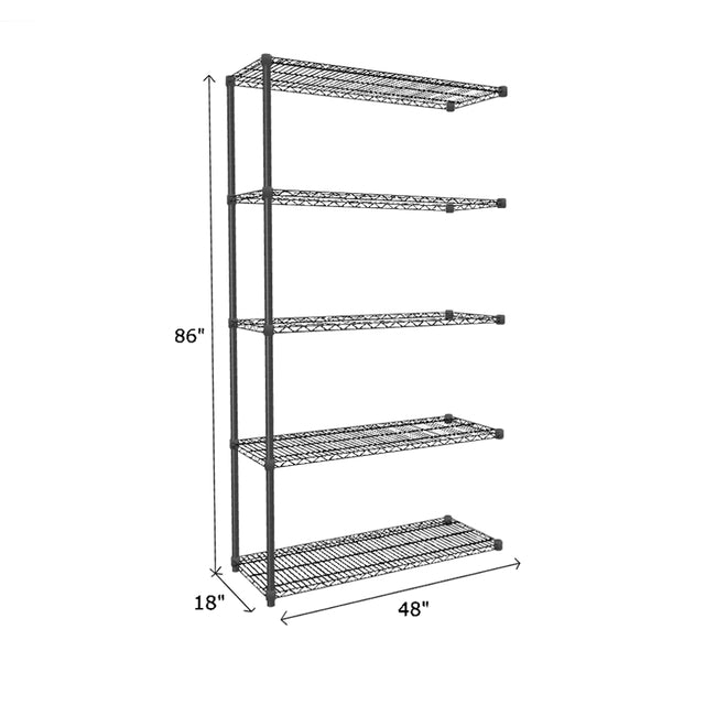 NSF Certified Black Wire Shelving Add-On Unit