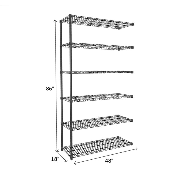 NSF Certified Black Wire Shelving Add-On Unit