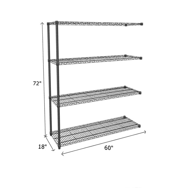 NSF Certified Black Wire Shelving Add-On Unit