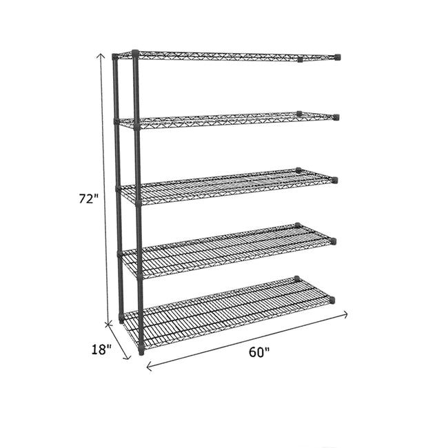 NSF Certified Black Wire Shelving Add-On Unit