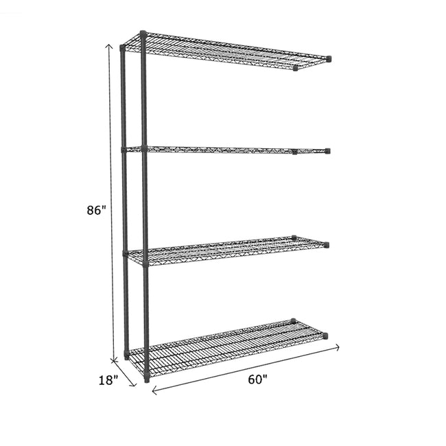 NSF Certified Black Wire Shelving Add-On Unit