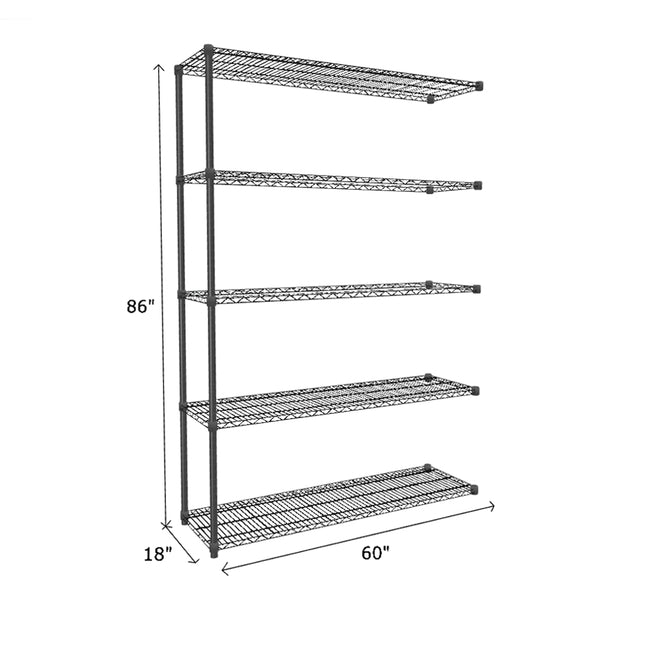 NSF Certified Black Wire Shelving Add-On Unit