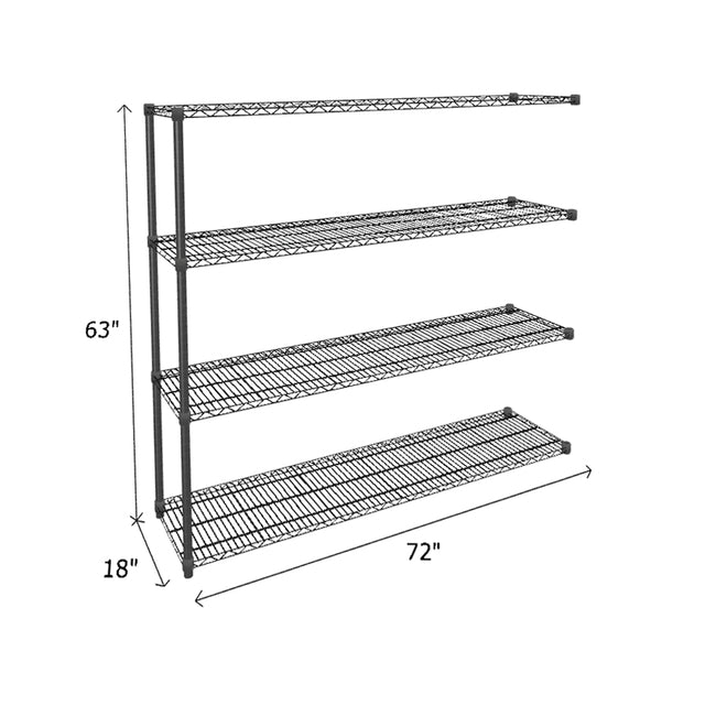 NSF Certified Black Wire Shelving Add-On Unit