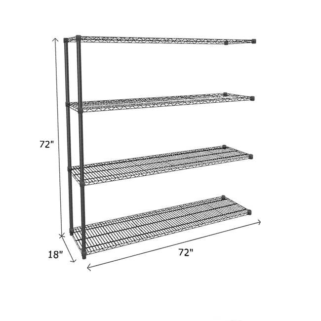 NSF Certified Black Wire Shelving Add-On Unit