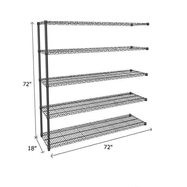 NSF Certified Black Wire Shelving Add-On Unit