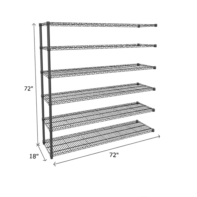 NSF Certified Black Wire Shelving Add-On Unit