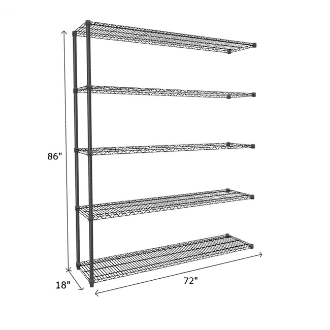 NSF Certified Black Wire Shelving Add-On Unit