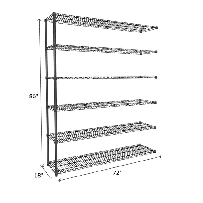 NSF Certified Black Wire Shelving Add-On Unit