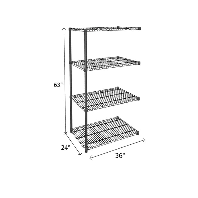 NSF Certified Black Wire Shelving Add-On Unit