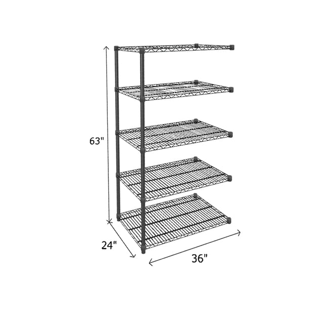 NSF Certified Black Wire Shelving Add-On Unit