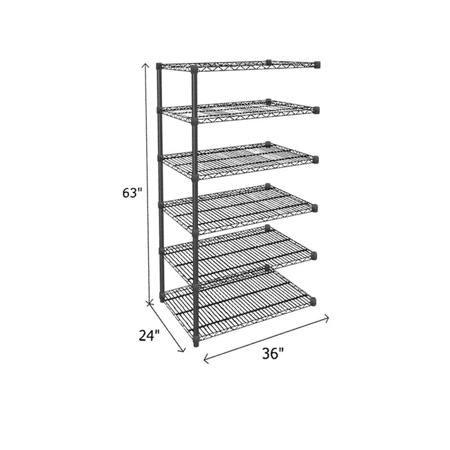 NSF Certified Black Wire Shelving Add-On Unit