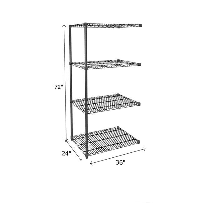 NSF Certified Black Wire Shelving Add-On Unit