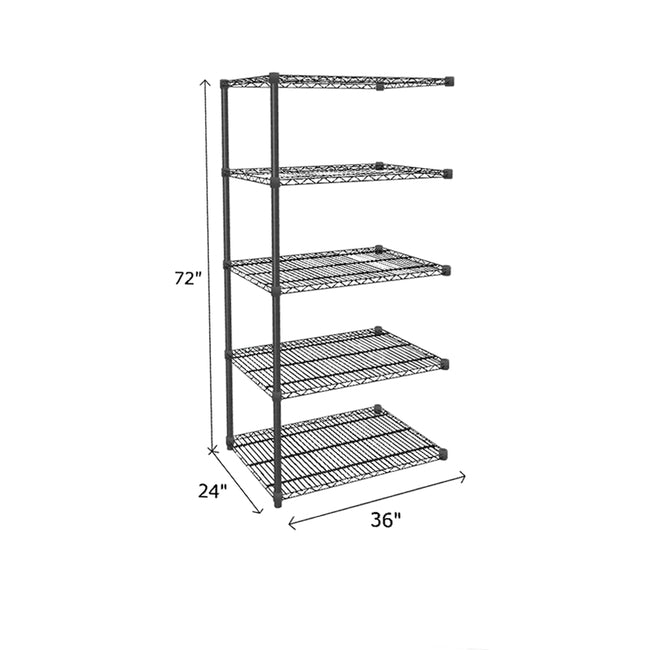 NSF Certified Black Wire Shelving Add-On Unit