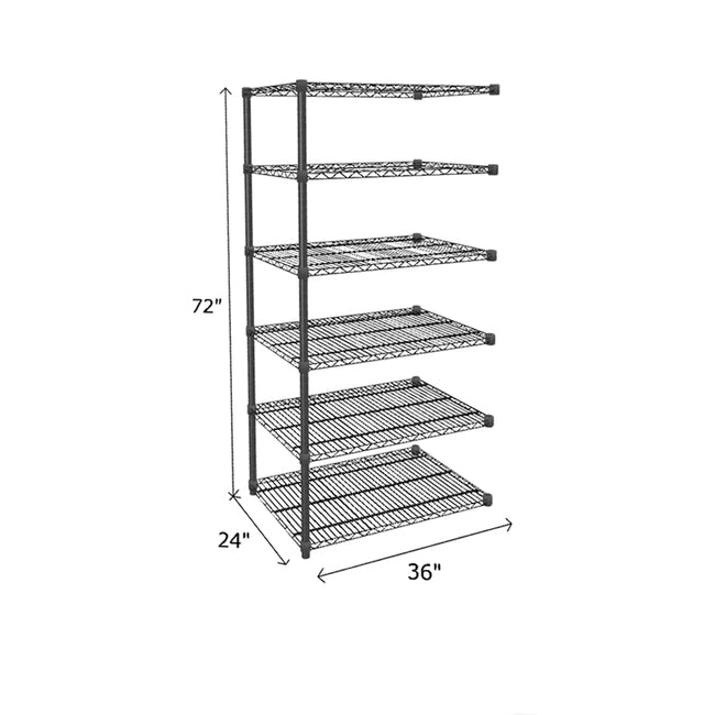 NSF Certified Black Wire Shelving Add-On Unit