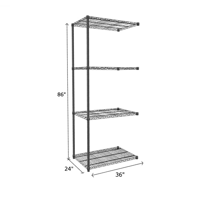 NSF Certified Black Wire Shelving Add-On Unit